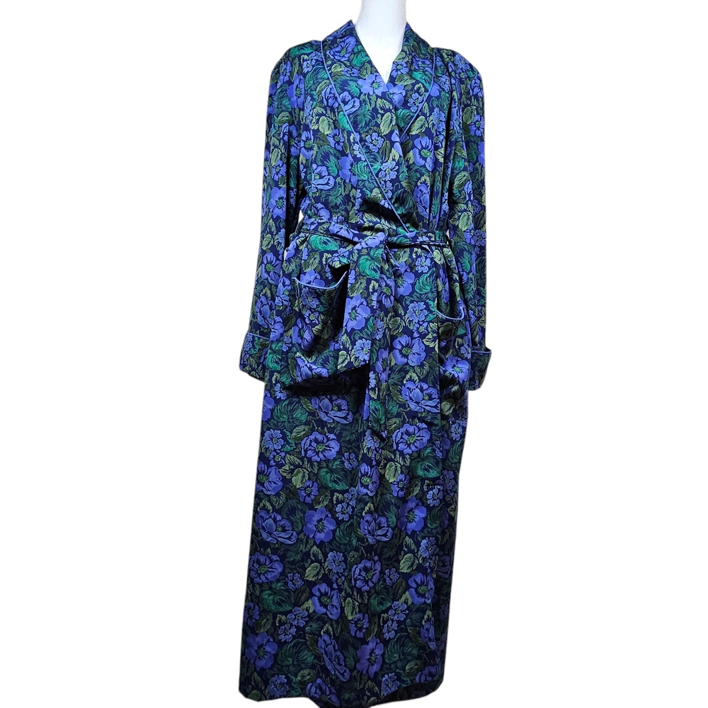 Vintage Lingerie Cacique Floral Robe Kimono Hawaiian Size Large